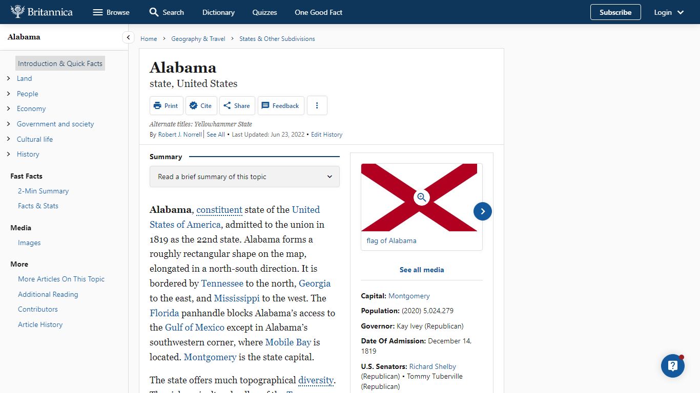 Alabama | Flag, Facts, Maps, Capital, Cities, & Attractions